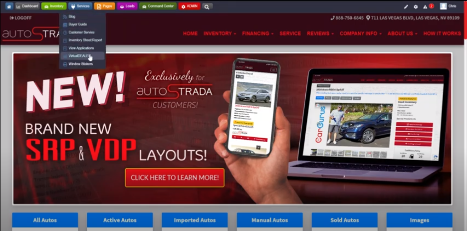 Virtual Dealer Dealership Website Dashboard