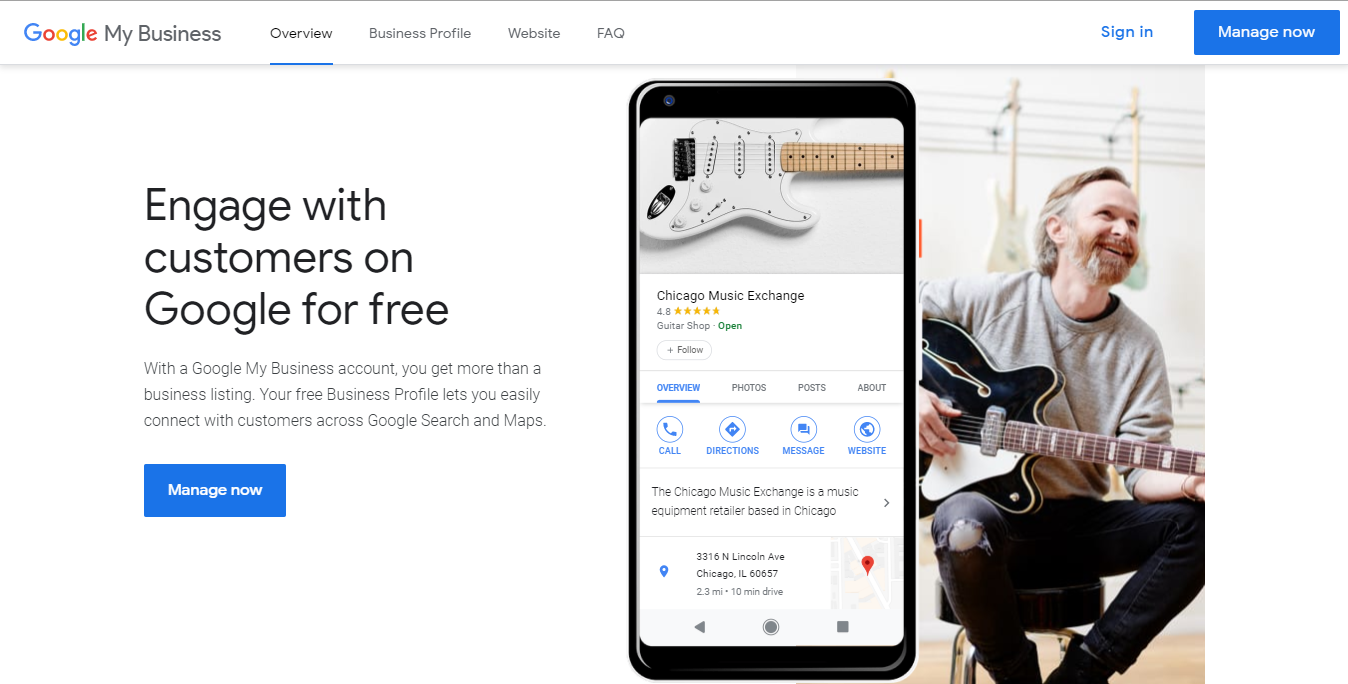 Google My Business Start Page