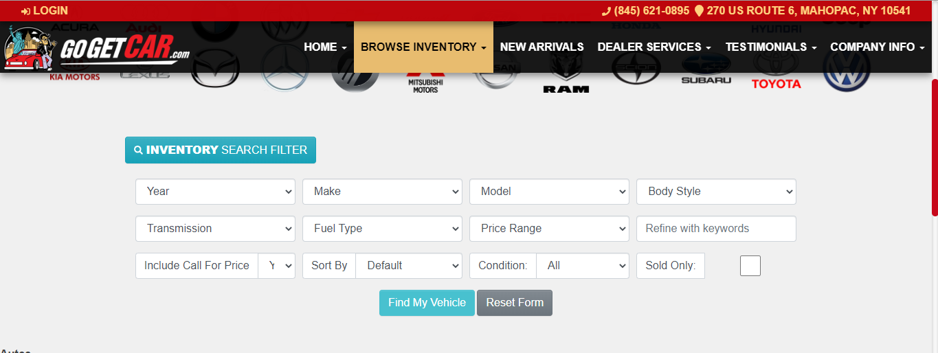 Auto Dealer Website Software Inventory