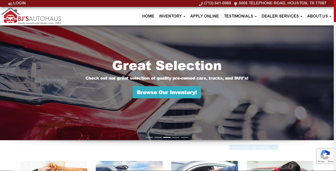 Auto Dealership Website Example