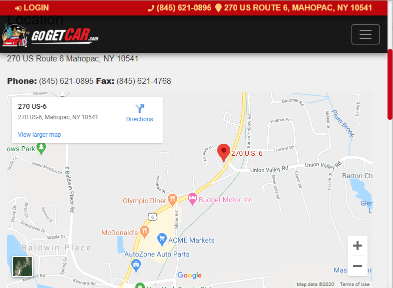Auto Dealer Website Software Location Map