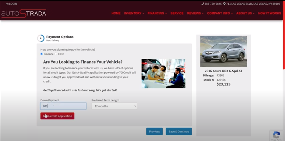 Online Car Shopping Financing Approval