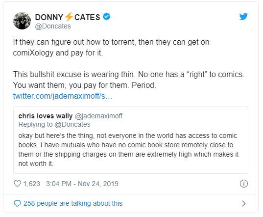 Comic Book Piracy Debate: Donnie Cates 